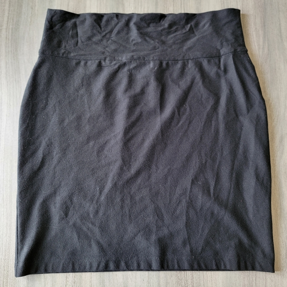 Eileen Fisher Skirt - Petite Large PL LP - Mini, Black, Stretch, Crepe